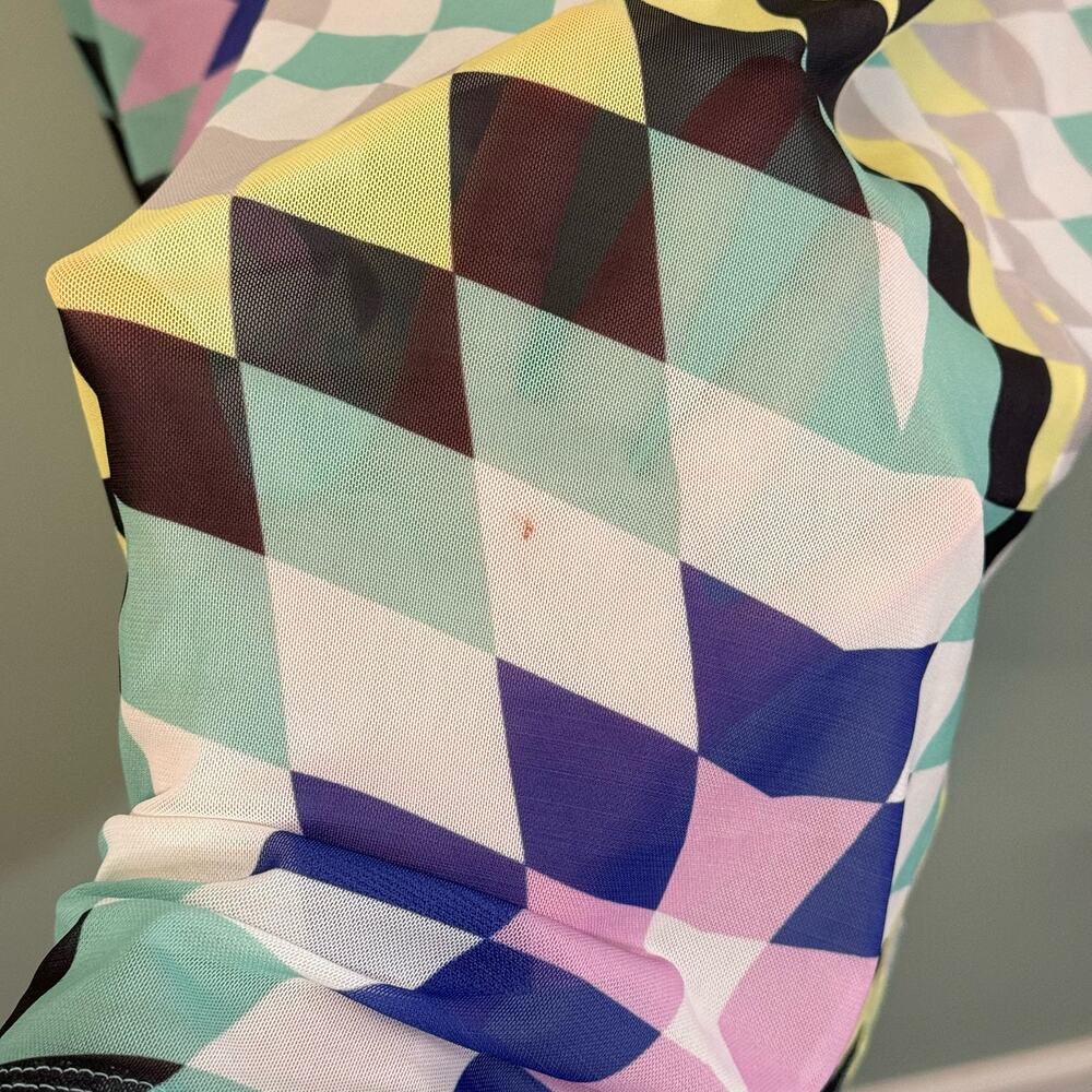 Lilypad Swimswear Cover Up Kimono Wrap Womens 2X Geometric Sheer Beach Summer - Picture 6 of 8